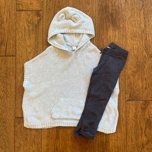 Zara leggings and old navy poncho